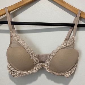 Natori Lace Nude Contour Plunge Bra Women Size 32B